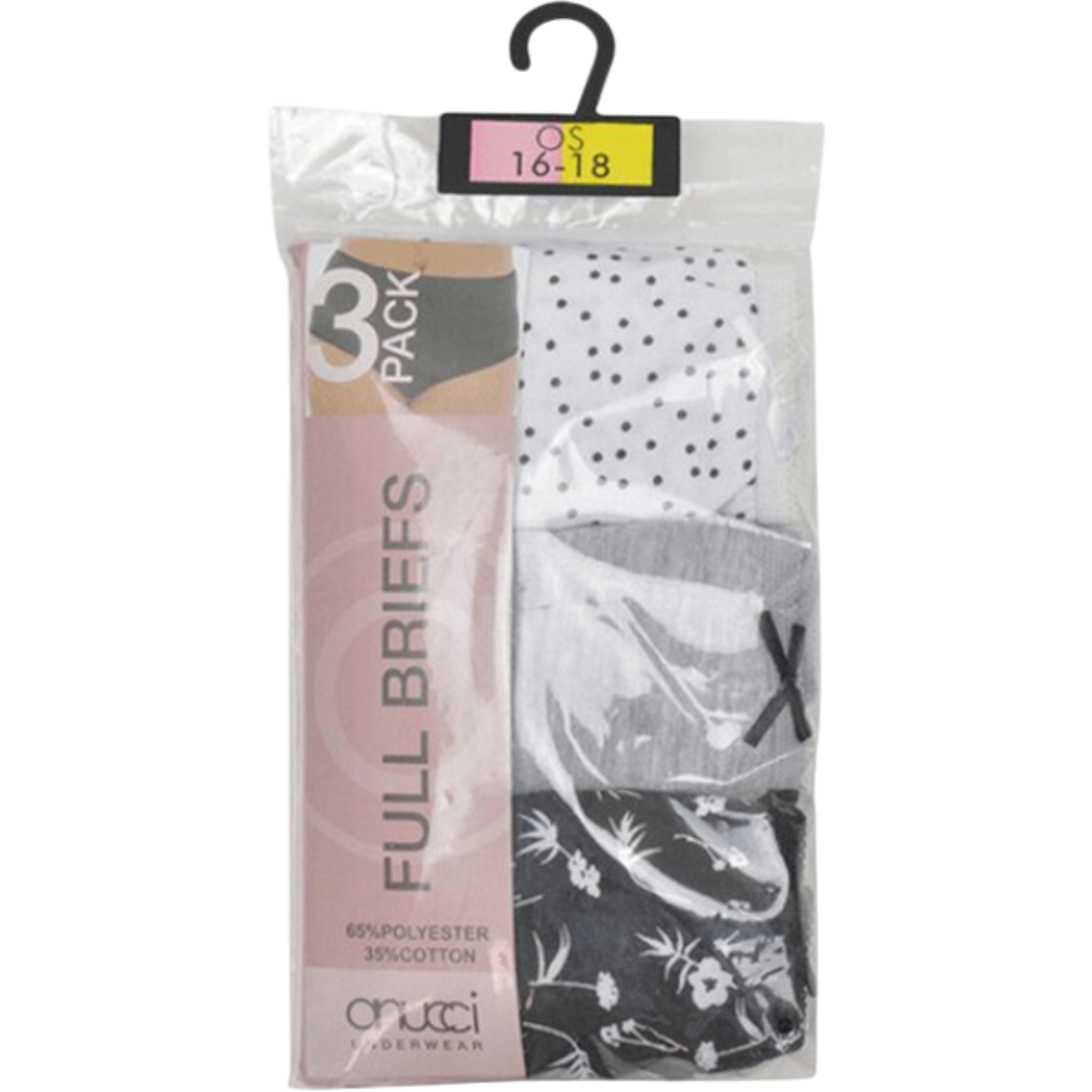 Ladies black cotton blend underwear full brief knickers multipack 3 pack